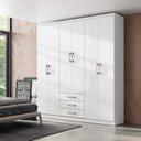 Ver imagem 1 de Guarda Roupa Casal 6 Portas 3 Gavetas Julian Espresso Móveis Branco