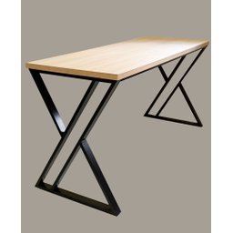 Mesa de Mdf com Pés em Metalon Formato X - Tamanho Regular - Base Preta - Mobília Express - 1