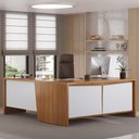 Ver imagem 7 de Mesa para Escritório em L 180x190cm 2 Portas e 3 Gavetas Unik A02 Freijó Branco