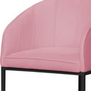 Ver imagem 4 de Poltrona Banqueta Decorativa Luxo Mia Suede Base Metal Preta - Estopar Poltrona Mia Suede Rosa