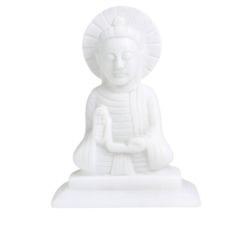 Buda Mármore Branco 10 Cm