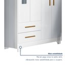 Ver imagem 5 de Guarda Roupa de Bebê 100% MDF 4 Portas 2 Gavetas Fly Branco