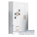 Ver imagem 5 de Guarda Roupa de Bebê 100% MDF 4 Portas 2 Gavetas Fly