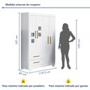Ver mais imagens de Guarda Roupa de Bebê 100% MDF 4 Portas 2 Gavetas Fly