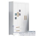 Ver imagem 6 de Guarda Roupa de Bebê 100% MDF 4 Portas 2 Gavetas Fly Branco