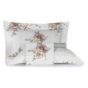 Jogo de Cama Queen Size 100% Algodão 180 Fios Nova América - 7898