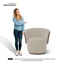 Ver imagem 4 de Poltrona Decorativa Aisha Orgânica Composê Sintético Marrom com Suede Bege