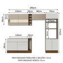 Ver imagem 4 de Armário de Cozinha Completa 290cm Rustic/Crema/Branco Cristal Madesa 09