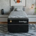 Ver mais imagens de Cama Box Baú Solteiro + Colchão Comfort Class Pillow Top Preto/suede Preto