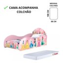 Ver imagem 4 de Conjunto Cama Solteiro Princesas Rosa MDF com Colchão Infantil Quarto de Menina Moderna Linda