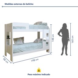 Beliche 100% MDF com Prateleira Vegas - 7