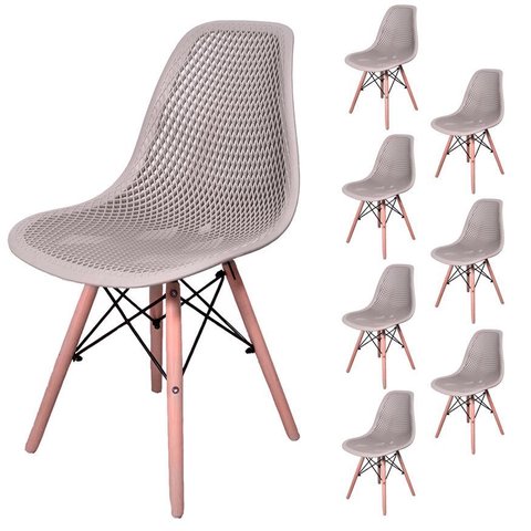 Cadeira Charles Eames Eifell Colmeia Cor:nude;quantidade:8