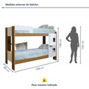 Ver imagem 7 de Beliche 100% MDF com Prateleira Vegas Branco/Ypê