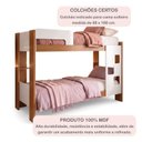 Ver imagem 5 de Beliche 100% MDF com Prateleira Vegas Branco/Ypê