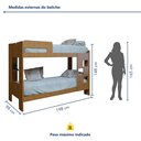 Ver imagem 7 de Beliche 100% MDF com Prateleira Vegas Marrom/Ypê