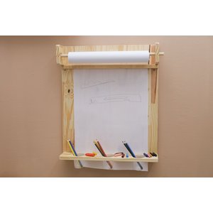 Painel Lousa Infantil de Madeira para Desenho e Pintura – com Bobina de Papel