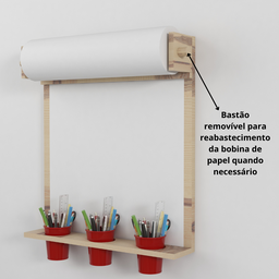 Painel Lousa Criativa Infantil Madeira para Desenhar e Pintar + Bobina de Papel - 3
