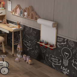 Painel Lousa Criativa Infantil Madeira para Desenhar e Pintar + Bobina de Papel - 4