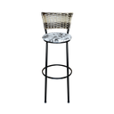 Ver imagem 4 de Jogo 3 Banqueta Alta Para Cozinha Ratan Cappuccino Premium Preta Estofado Floral Floral