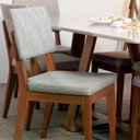 Ver imagem 2 de Conjunto de Jantar Mesa com Vidro Avena 6 Cadeiras Ella - Canella C/ Mescla Cinza