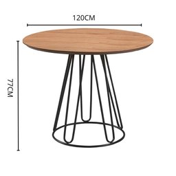 Conjunto Sala de Jantar Rubi Cinamono 1,20m com 4 Cadeiras Veneza no Couro Caramelo - 5