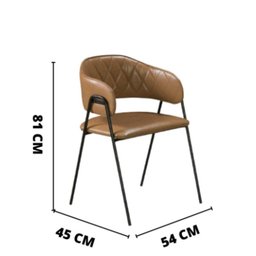 Conjunto Sala de Jantar Rubi Cinamono 1,20m com 4 Cadeiras Veneza no Couro Caramelo - 4