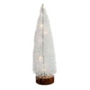 Ver mais imagens de Jogo 2 Mini Pinheiro de Mesa Iluminado 30cm Branco Nevado Led Sequencial e Base Tronco Natural