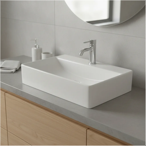Cuba Sobrepo Laguna  Retangular 36x25cm  Branco Brilhante - Primeira Linha Qualidade A