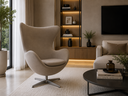 Ver imagem 1 de Poltrona Egg - Tecido Suede Bege