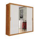 Ver imagem 2 de Guarda-Roupa Casal com Espelhos 3 Portas de Correr e 4 Gavetas 186cm Multimóveis CR35570 Madeirado/