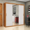 Ver imagem 1 de Guarda-Roupa Casal com Espelhos 3 Portas de Correr e 4 Gavetas 186cm Multimóveis CR35570 Madeirado/