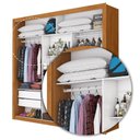 Ver imagem 6 de Guarda-Roupa Casal com Espelhos 3 Portas de Correr e 4 Gavetas 186cm Multimóveis CR35570 Madeirado/
