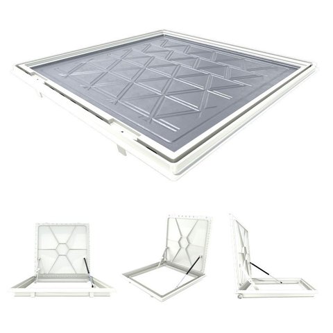 Tampa Piscina Casa Máquina 60x60 Articulada Rebaixada Branca
