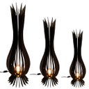 Ver imagem 1 de Luminária de Chão Santa Maria Mdf Luminária -:preto/kit com 3 - 90x28cm, 75x23cm e 60x18cm