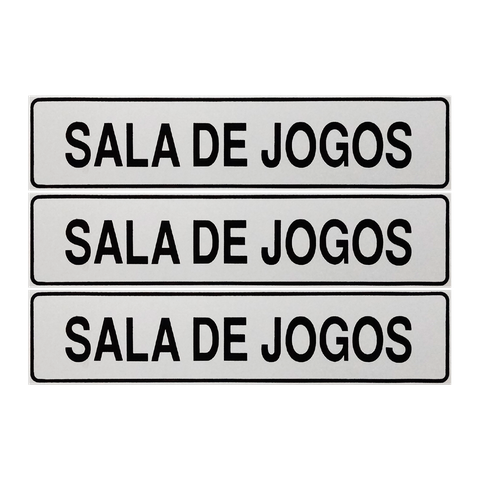 Combo 3 Placas De Sinalização Sala De Jogos 30x7 Acesso - B-523/3 F9e