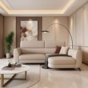 Ver imagem 1 de Sofá com Chaise 2 Lugares 165cm Flames Courino Off White - Sallar Home
