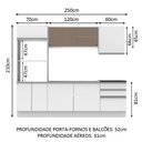 Ver imagem 4 de Cozinha Acordes Glamy MDF Branco Madesa