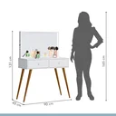 Ver imagem 3 de Penteadeira Camarim Retrô 100% MDF com Espelho e LED Prisma