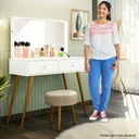 Ver imagem 7 de Penteadeira Camarim Retrô 100% MDF com Espelho e LED Prisma