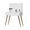 Ver imagem 2 de Penteadeira Camarim Retrô 100% MDF com Espelho e LED Prisma