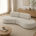 Ver imagem 4 de Sofá Luxo Sala Salão 200cm Virginia 2 Lugares Linho Bege
