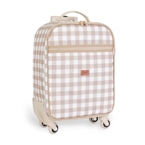 Mala Bordo Vichy Bege Just Baby Mala de Rodinhas Bordo