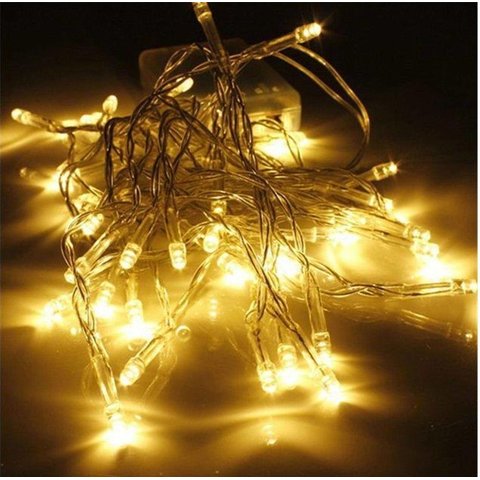 Pisca Led Branco Quente Sequencial 100 Lâmpadas 8 Funções Fio Transparente 8 Metros 127v