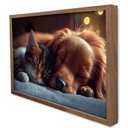 Ver imagem 1 de Quadro Decorativo Amigos Pet em Moldura Caixa Tacolado Moldura Caixa 3cm Madeira com Vidro 30 X 40cm