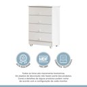 Ver imagem 7 de Cômoda de Bebê 100% MDF 4 Gavetas Soft Life Branco