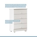Ver imagem 3 de Cômoda de Bebê 100% MDF 4 Gavetas Soft Life