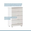 Ver imagem 3 de Cômoda de Bebê 100% MDF 4 Gavetas Soft Life Branco