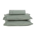 Ver imagem 1 de Kit Colcha 3 Peças Queen Percal 300 Fios Bordado Inglês Home Paris - Verde