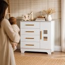 Ver imagem 7 de Cômoda 4 Gavetas 1 Porta Fly 100% MDF Branco