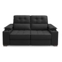 Ver imagem 7 de Sofá Retrátil e Reclinável 3 Lugares Veludo Cinza 210cm Córdoba
